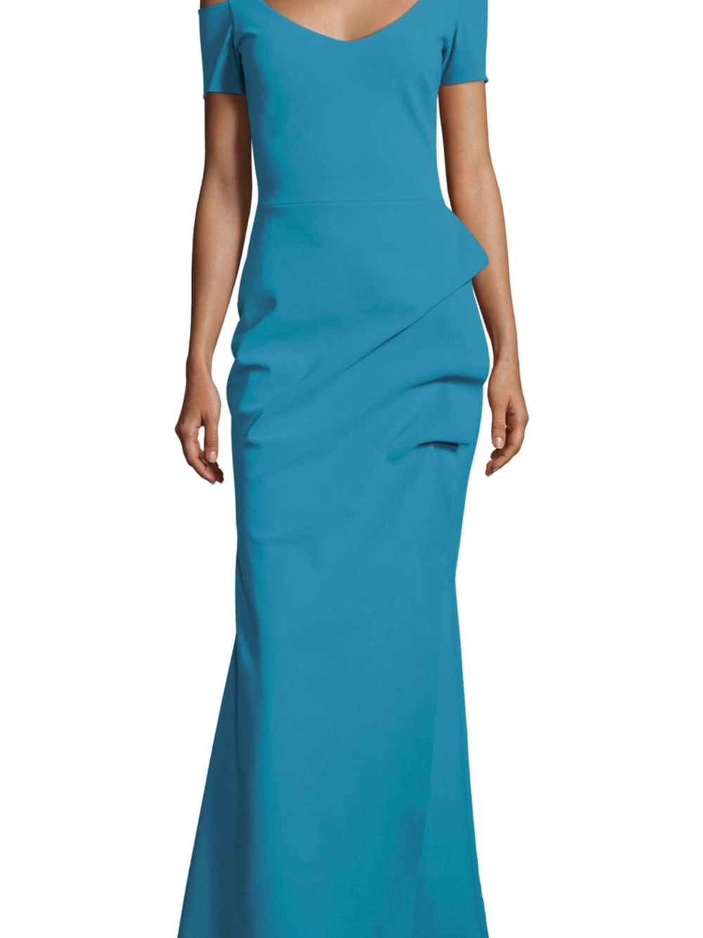 Chiara Boni Turquoise Fitted Maxi Gown